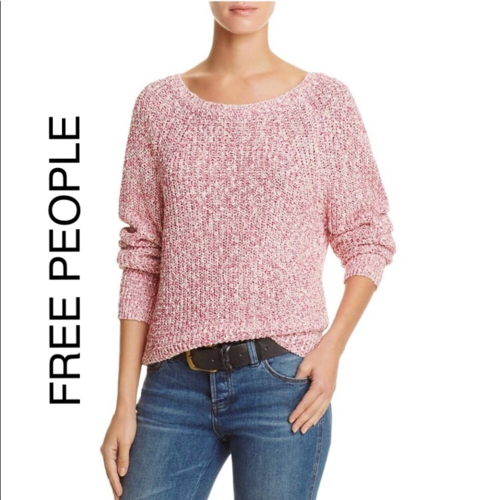 💥Free People Pink Knit Long Sleeves Sweater Small